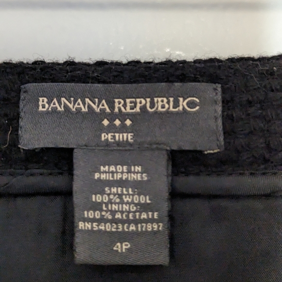 Banana Republic black wool bouclet a-line skirt - Picture 3 of 4